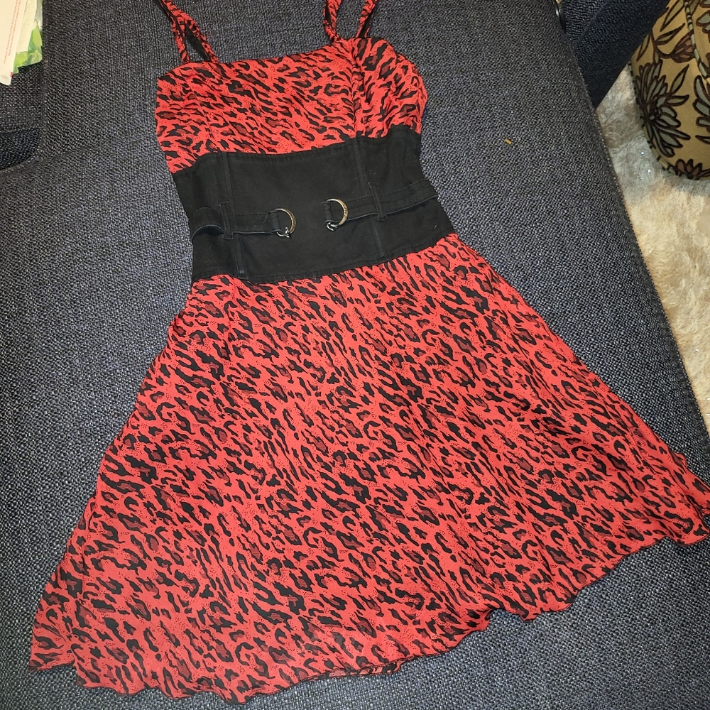 Tripp NYC Red Leopard Print Dress